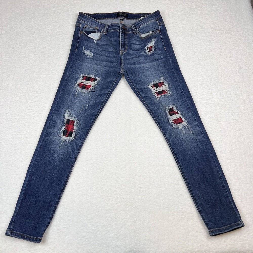 Judy Blue Jeans Women’s 30* Blue Skinny Fit Stretch Distressed Denim‎